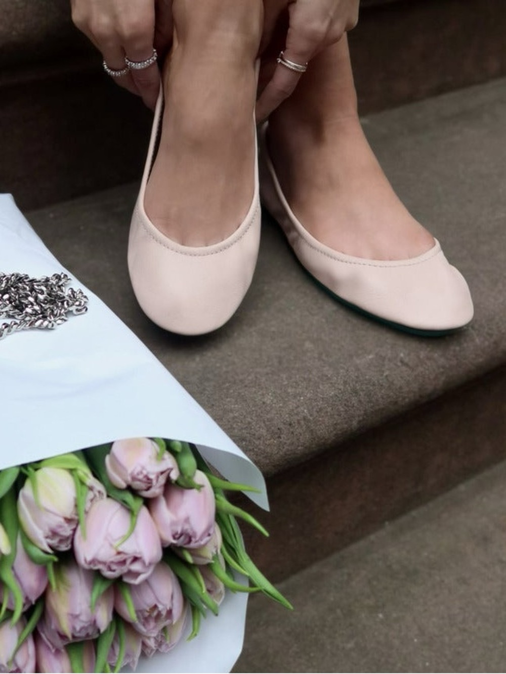 Tieks by Gavrieli Leather Ballerina Flats in Ballerina Pink